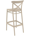 Cross Bar Stool By Siesta In Taupe, Viewed From Behind On Angle