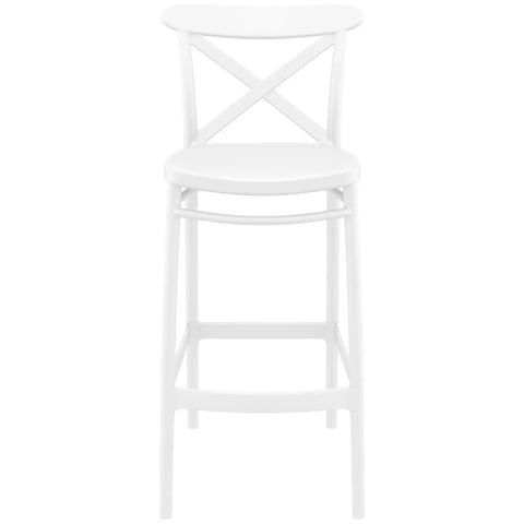 Cross Bar Stool By Siesta In White, Viewed From Front