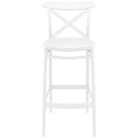 Cross Bar Stool By Siesta In White, Viewed From Front