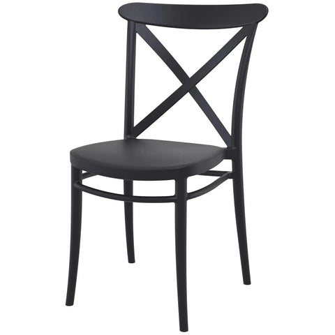Cross Chair By Siesta In Black, Viewed From Angle In Front