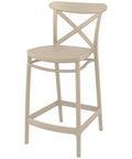 Cross Counter Stool By Siesta In Taupe, Viewed From Angle In Front