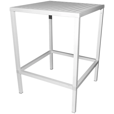 Cube By Nardi Bar Table 80x80 In White, Viewed From Angle In Front