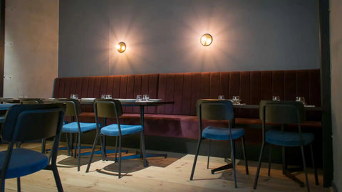 Custom Booth Seating With Caprice Walnut Side Chairs And Custom Timber Table Tops At Ruby Rose Cucina