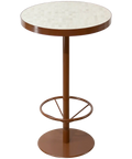 Custom Tiled Carlton Bar Table Withfoot Ring In Terrain Powder Coat