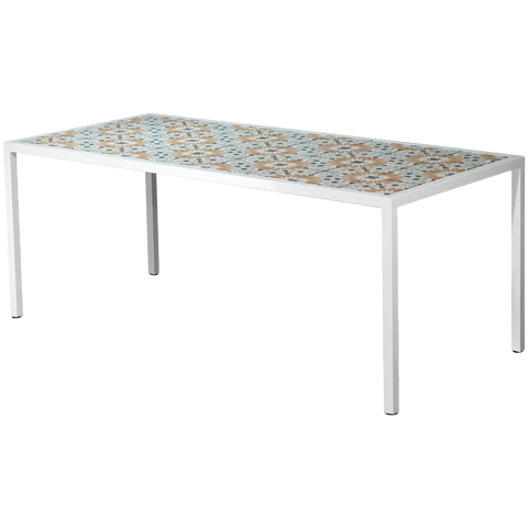 Custom Tiled Glasgow Table In White Powder-Coat