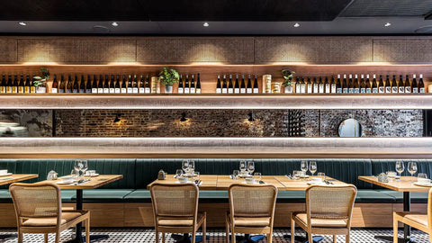 Custom Tasmanian Oak Timber Table Tops With Miller Table Bases And Sienna Side Chairs At Lotus Dumpling Bar