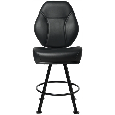 Diamond Gaming Stool In Black With Black 4-Leg, Viewed From Front