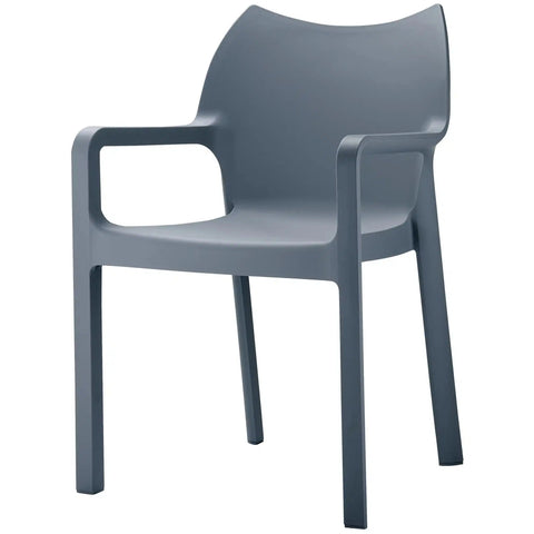 Diva Chair By Siesta In Anthracite, Viewed From Angle In Front