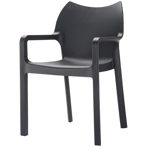 Diva Chair By Siesta In Black, Viewed From Angle In Front