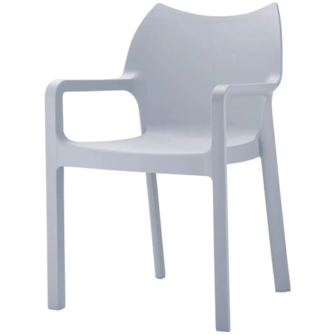 Diva Chair By Siesta In Silver Grey, Viewed From Angle In Front