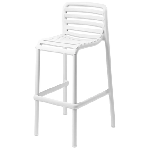 Doga Bar Stool By Nardi In White, Viewed From Angle In Front