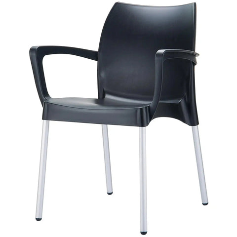 Dolce Armchair By Siesta In Black, Viewed From Angle In Front