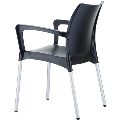 Dolce Armchair By Siesta In Black, Viewed From Behind On Angle