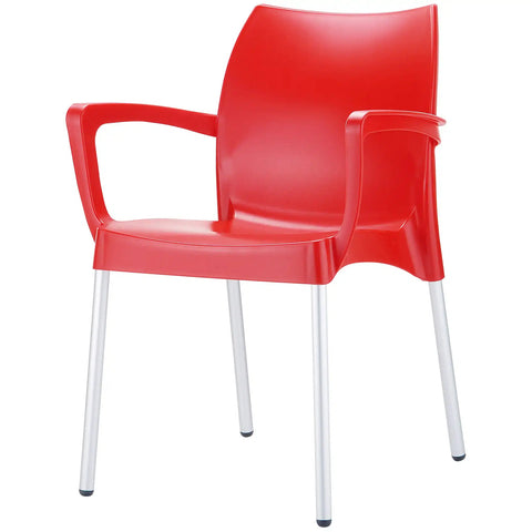 Dolce Armchair By Siesta In Red, Viewed From Angle In Front