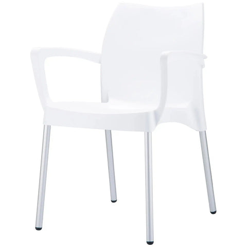 Dolce Armchair By Siesta In White, Viewed From Angle In Front