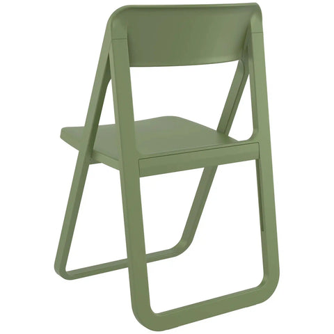 Dream Folding Chair By Siesta In Olive Green, Viewed From Behind On Angle