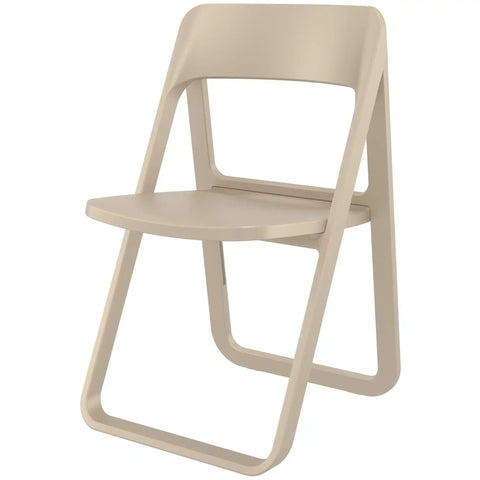 Dream Folding Chair By Siesta In Taupe, Viewed From Angle In Front