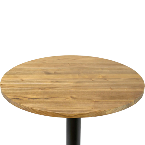 Elm Timber Restaurant Table Top 700Dia Natural, Viewed From Above