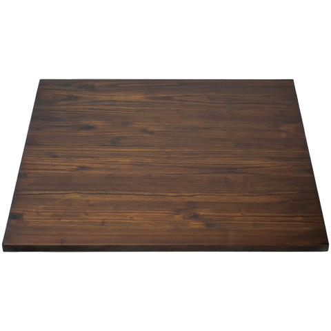 Elm Timber Table Top 800X800 Walnut Stain, Viewed From High Above In Front