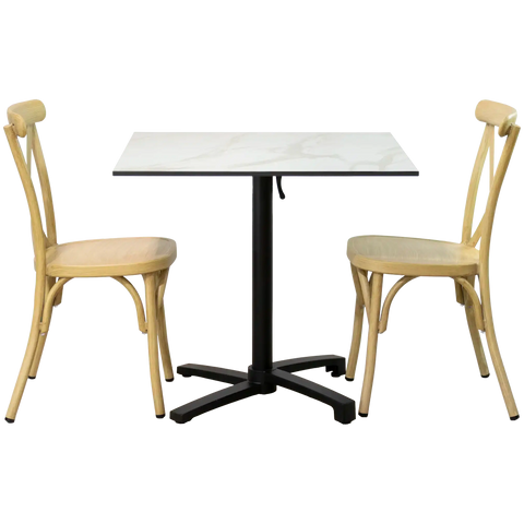 Florence Chair Natural Compact Laminate Top Calacutta Doro Filip Table Base Black