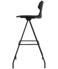 Fly Stool By Claudio Bellini With Black Shell On Black Swivel Frame, Viewed From Angle In Front