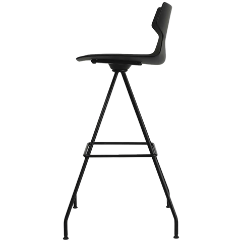 Fly Stool By Claudio Bellini With Black Shell On Black Swivel Frame, Viewed From Angle In Front