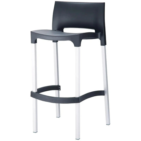 Gio Barstool By Siesta Black, Viewed From Angle In Front