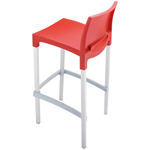 Gio Barstool By Siesta Red Top, Viewed From Side