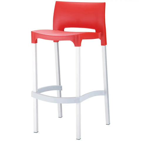 Gio Barstool By Siesta Red, Viewed From Angle In Front