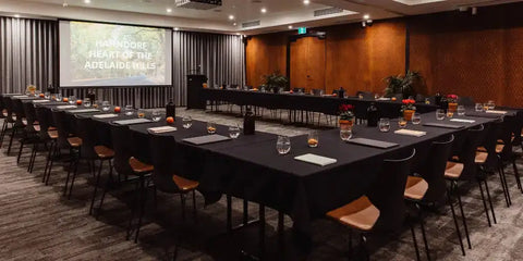 Fly Side Chairs With Custom Upholstered Seat Pads In Board Room At The Haus Restaurant