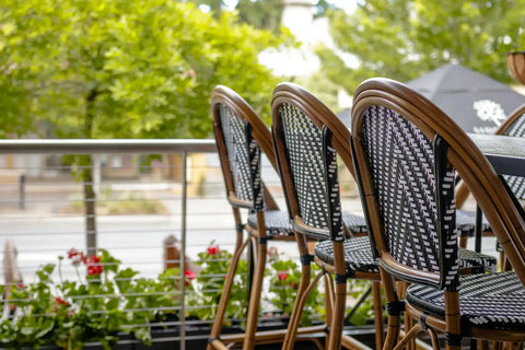 Jasmine Stools On Balcony At The Haus Restaurant