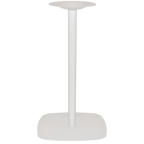 Helsinki Bar Table Base In White, Viewed From Front