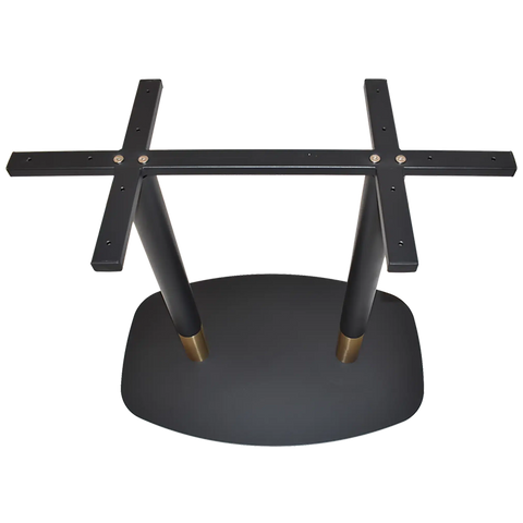 Helsinki Dining Base In Black With Brass Collar Twin View From Top