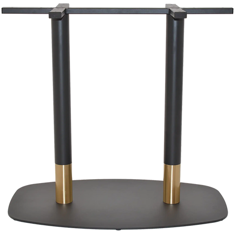 Helsinki Dining Base In Black With Brass Collar Twin View Front