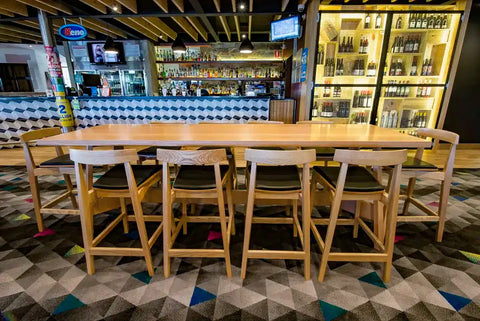 Zoltan Stools At Front Bar Dining at Highlander Hotel 