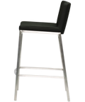 James Counter Stool With Black Vinyl Shell, Viewed From Side