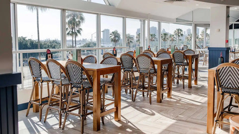 Jasmine Bar Stool With The Funk Tables In Main Dining Area At Hotel Pacific