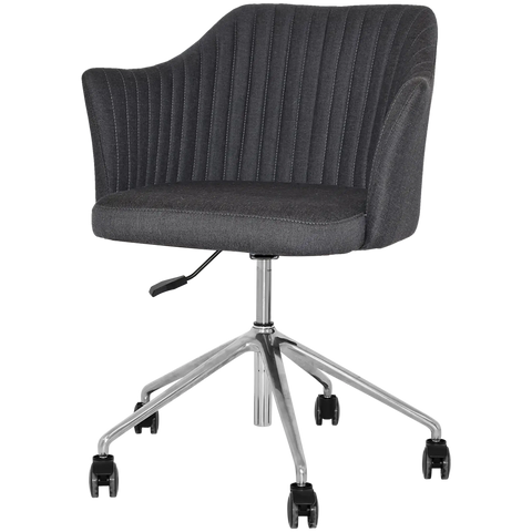 Kuji Chair 5 Way Aluminium Office Base On Castors With Gravity Slate Shell, Viewed From Angle In Front