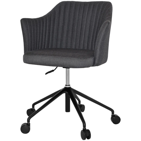 Kuji Chair 5 Way Black Office Base On Castors With Gravity Slate Shell, Viewed From Angle In Front