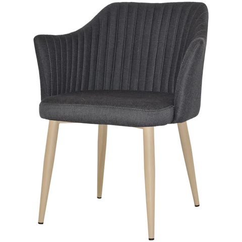 Kuji Chair Birch Metal 4 Leg With Gravity Slate Shell, Viewed From Angle In Front