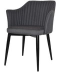 Kuji Chair Black Metal 4 Leg With Gravity Slate Shell, Viewed From Angle In Front