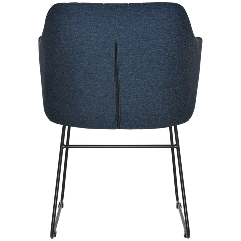 Kuji Chair Black Sled With Gravity Navy Shell, Viewed From Back