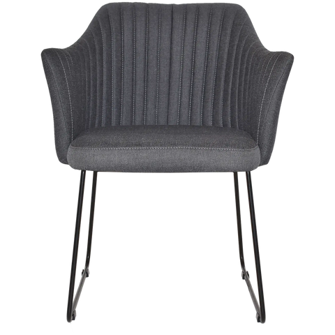 Kuji Chair Black Sled With Gravity Slate Shell, Viewed From Front