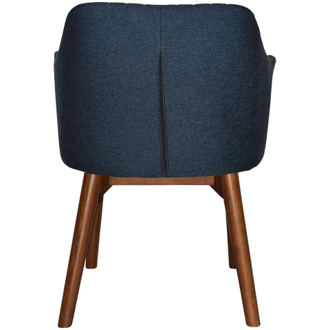 Kuji Chair Light Walnut Timber 4 Leg With Gravity Navy Shell, Viewed From Back