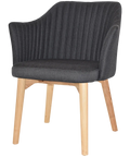 Kuji Chair Natural Timber 4 Leg With Gravity Slate Shell, Viewed From Angle In Front