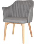 Kuji Chair Natural Timber 4 Leg With Gravity Steel Shell, Viewed From Angle In Front