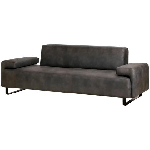 Levanti 3 Seater Sofa With Warwick Eastwood Slate Fabric And Black Sled, Viewed From Front Angle