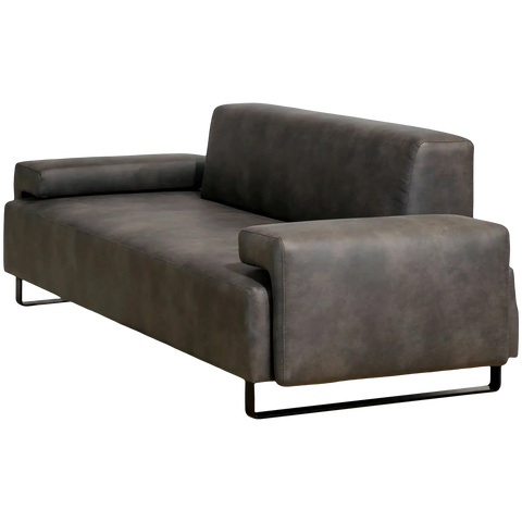 Levanti 3-Seater Sofa With Warwick Eastwood Slate Fabric And Black Sled, Viewed From Side Angle