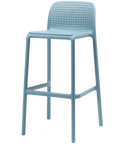 Lido Bar Stool By Nardi In Blue, Viewed From Angle In Front