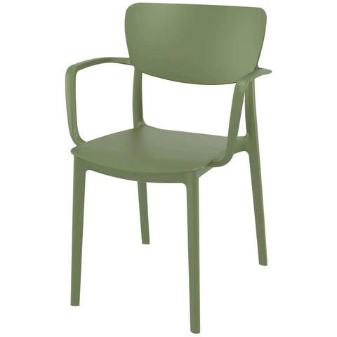 Lisa Armchair By Siesta In Olive Green, Viewed From Angle In Front